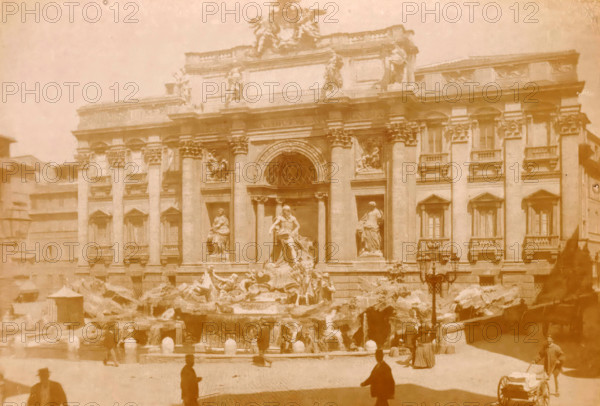 Roma, Fontana di Trevi, Trevi Fountain in Rome, photograph, page, number: '1014 ?', Rome, c. 1883 -