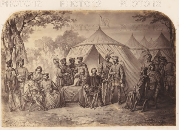 Photo reproduction of a print of Philip van Artevelde and the most prominent Flemish citizens in