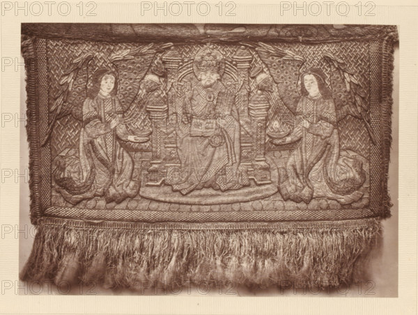 Part of an embroidered pall, A portion of a pall, page, photomechanical print, number: 'NO. 53.',
