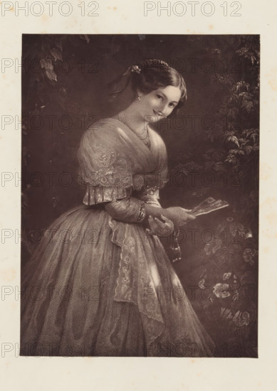 Photo reproduction of an engraving after the painting The beauty of Albano by August Riedel,