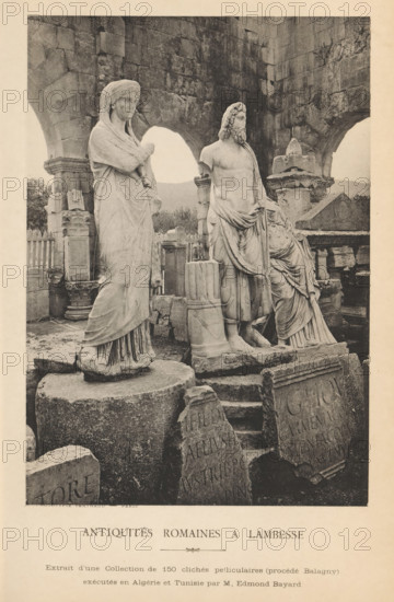 Antiquités romaines à Lambesse, Roman antiquities at Lambaesis, page, photomechanical print,