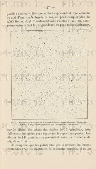 Constellation Cygnus, seen from the Observatoire de Paris, Photographie d'une portion de la