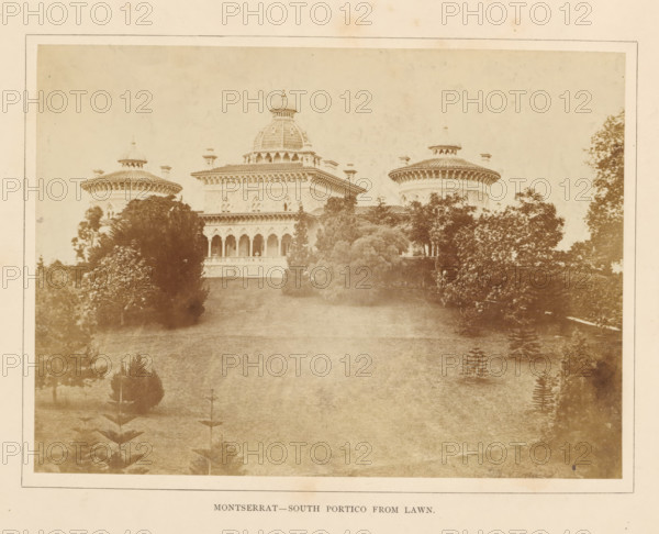 View of a portico of the Palácio de Monserrate near Sintra, Montserrat - South portico from lawn,