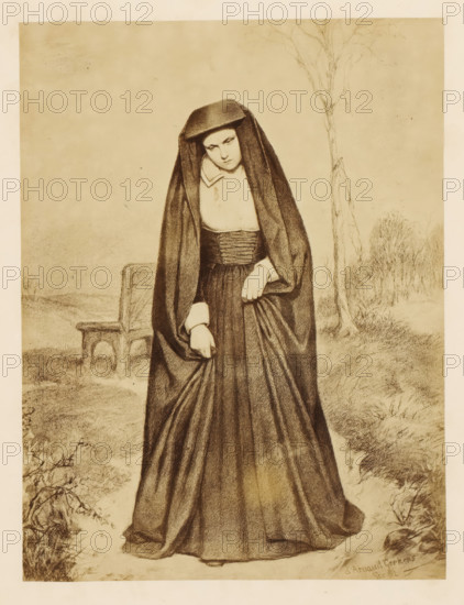 Photo reproduction of a drawing of a widow by Johannes Christiaan d'Arnaud Gerkens, photograph,