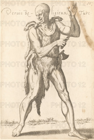 Turkish cleric of the Order of the Dervis, or Darvis, Dervis Religeiux Turc, print, album page,