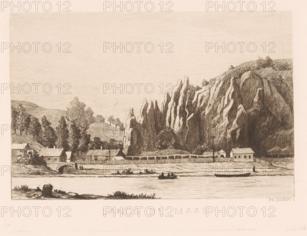 Langs de Maas (original title on object), Environs de Namur (original title), print, printmaker: