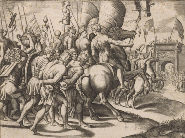 Triumph of Scipio, print, Triumphal procession of Scipio Africanus in Rome after his victory over