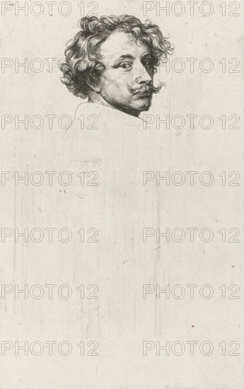 Self-portrait of the artist, Iconographie, print, printmaker: Anthony van Dyck, Low Countries, 1630