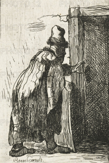 The blindness of Tobit: a sketch, print, printmaker, after print by, Rembrandt van Rijn, paper,