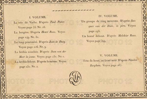 Copies faites d'après des estampes très rares (, ) décrites dans les volumes I. IV. et V. du
