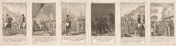 Twelve illustrations from Sprengel's *Geschichte der Revolution von Nord-America*, print, book