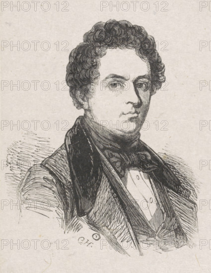 Portrait of Hubertus van Hove, print, printmaker: Coenraad Hamburger, 1842, paper, wood engraving,