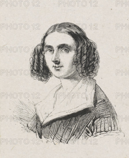 Portrait of Marie Adelaïde Kindt, print, after drawing by Adèle Kindt, 1814 - 1934, printmaker,