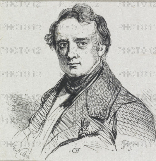 Portrait of Jan Willem Pieneman, print, printmaker: Adolphe Frédéric Nett, after drawing by