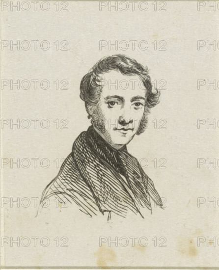 Portrait of Hendrikus van de Sande Bakhuyzen, print, after drawing by Hendrikus van de Sande