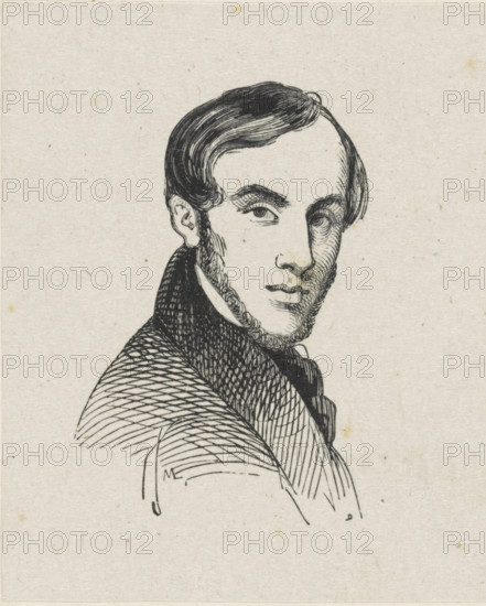 Portrait of Willem Hendrik Schmidt, print, printmaker: Monogrammist ML, after drawing by Willem