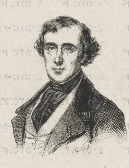 Portrait of Andreas Schelfhout, print, printmaker: Adolphe Frédéric Nett, after drawing by Coenraad