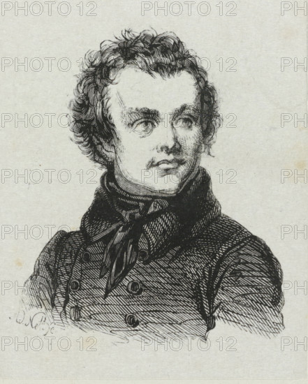 Portrait of the painter François Verheyden, print, printmaker: Adolphe Frédéric Nett, after drawing