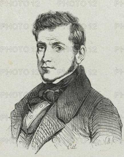 Portrait of Eugène Verboeckhoven, print, Portrait of the sculptor, painter and graphic artist