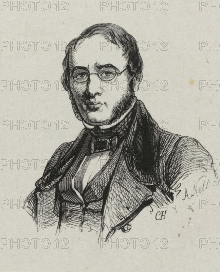 Portrait of André Benoit Barreau Taurel, print, Portrait of the engraver and etcher André Benoit