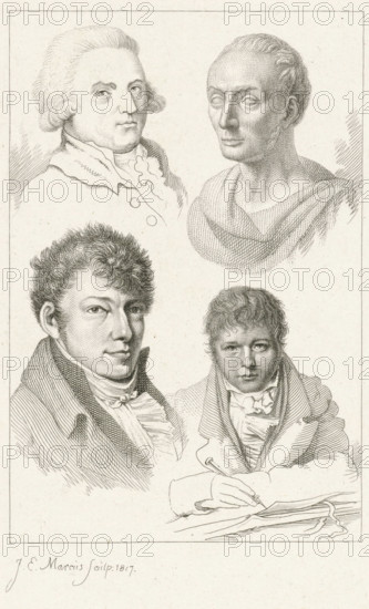 Portraits of JH Prins, J. Kuyper, WJ van Troostwijk and JP Visser Bender, print, Portraits of the
