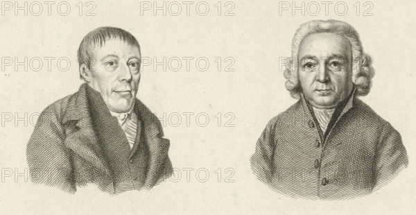 Portraits of Paulus van Hemert and Jean Henri van Swinden, Study print, Etudes engravées, print,
