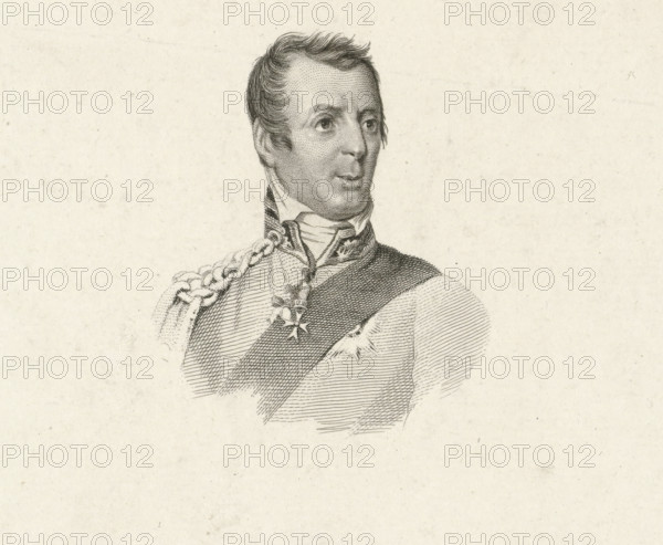 Portrait of Arthur Wellesley Wellington, Prince of Waterloo, print, printmaker: Jacob Ernst Marcus,