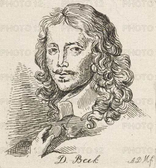 Portrait of a man, print, Bust facing left of an unknown man with long hair., printmaker: Anthonie