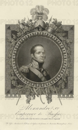 Portrait of Tsar Alexander I of Russia, print, Portrait of Alexander I, Tsar of Russia, dressed in