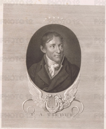 Portrait by Christoph August Tiedge, print, printmaker: Johann Christian Benjamin Gottschick, after