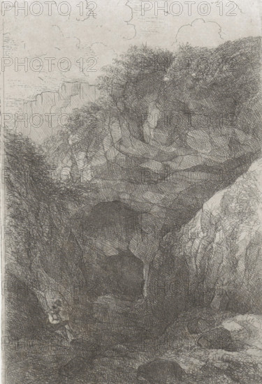 Two superimposed cave entrances (former title), Sint Pietersberg, Près de la Meuse, 11 Eaux-Fortes,