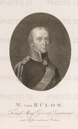 Portrait of Friedrich Wilhelm Bülow, print, printmaker: Friedrich Wilhelm Bollinger, Berlin, after