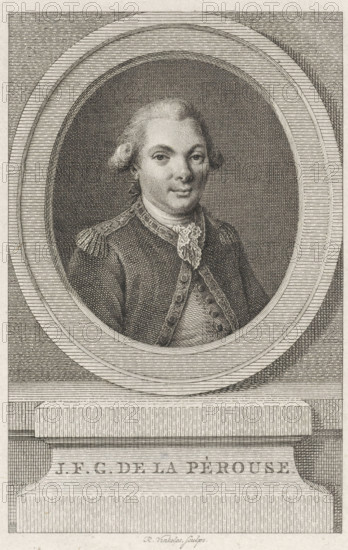 Portrait of Jean-François de La Pérouse, print, French naval officer and explorer., printmaker: