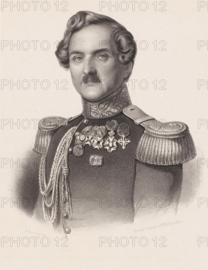 Portrait of François Vincent Henri Antoine de Stuers, print, printmaker: Augustin Luc Demoussy,