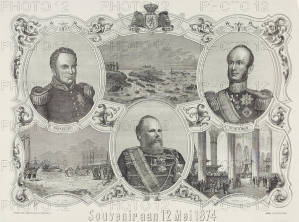 Souvenir of May 12, 1874, print, Commemorative plaque for the celebration of the 25th anniversary
