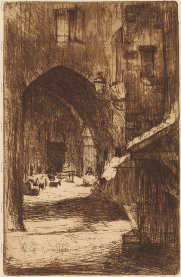 Le Puy (original title on object), print, A gate in Le Puy-en-Velay in the Auvergne., printmaker: