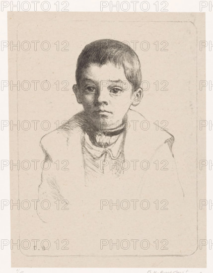 Portrait of an unknown boy from Schoorl, Jochie in Schoorl (original title), print, printmaker: