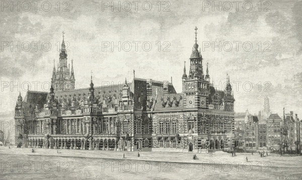The Stock Exchange Plan in Amsterdam, print, book illustration, printmaker: Arnoldus Cornelius