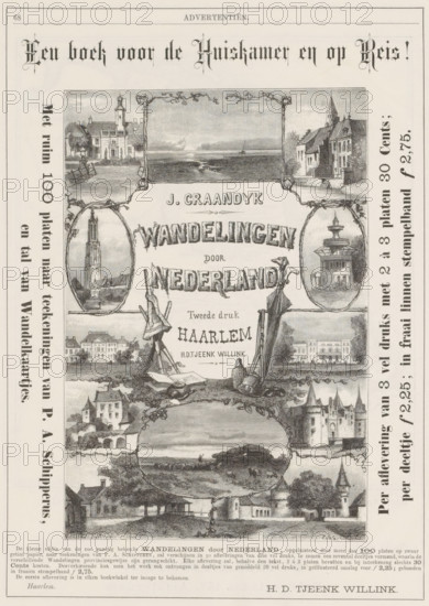 Advertisement for: J. Graandyk. Walks through the Netherlands. Haarlem: Herman Diederick Tjeenk