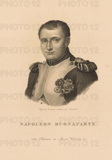 Portrait of Napoleon I Bonaparte, Napoléon Buonaparte., print, printmaker: Jules-Antoine Vauthier,