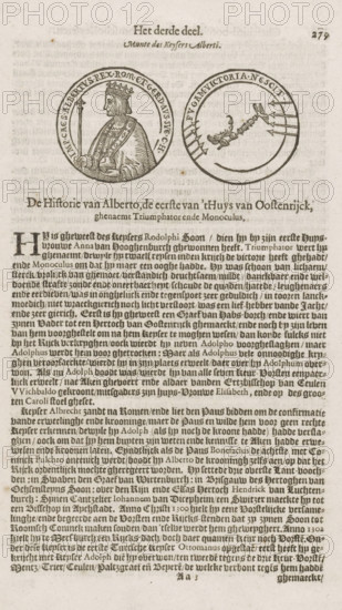 Medal with portrait of Emperor Albertus, print, book illustration, printmaker: Adolph Roelofsz
