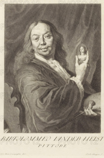 Portrait of artist Bartholomeus van der Helst, Portraits of artists, print, book illustration,