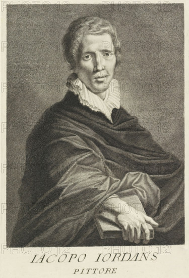 Portrait of artist Jacques Jordaens, Portraits of artists, print, book illustration, printmaker: