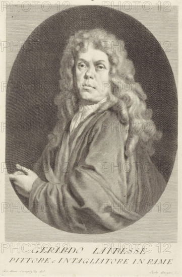 Portrait of artists Gerard de Lairesse, Portraits of artists, print, book illustration, printmaker: