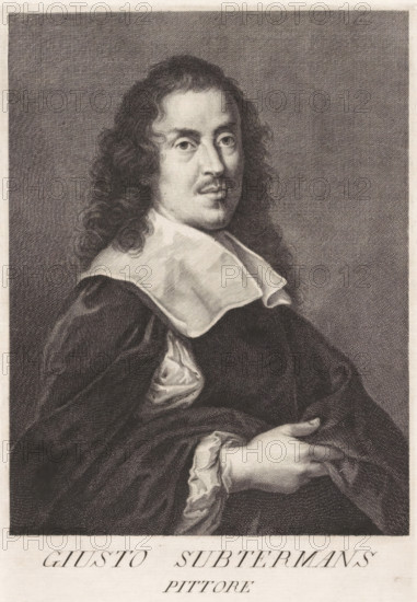 Portrait of artist Justus Sustermans, Portraits of artists, print, book illustration, printmaker: