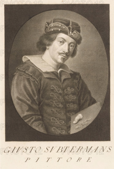 Portrait of artist Justus Sustermans, Portraits of artists, print, book illustration, printmaker: