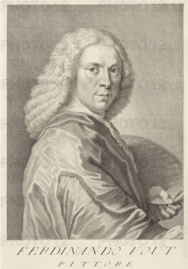 Portrait of artist Jacob Ferdinand Voet, Portraits of artists, print, book illustration,