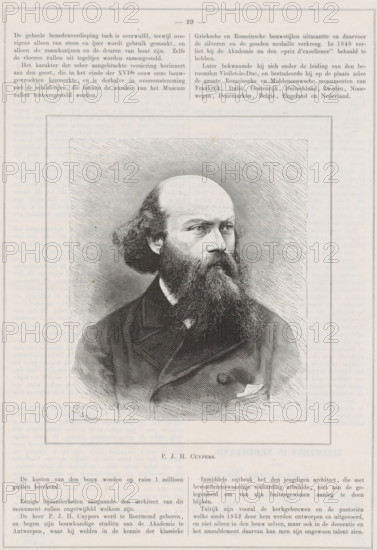 Portrait of Pierre Joseph Hubert Cuypers, print, book illustration, Portrait of Pierre Joseph