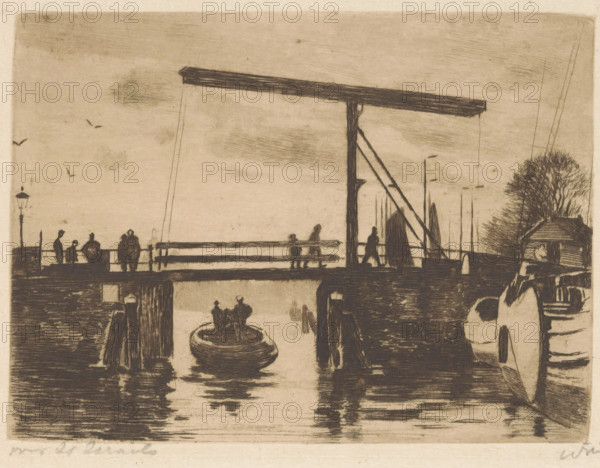 View of the Kikkerbilssluis in Amsterdam, print, The connection between the Oude Schans and the