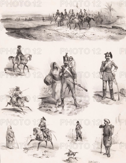 Ten representations of human pastimes, Leisure activities, Passe-temps, Passe-tems, print, Series